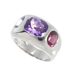 CHANEL #52 Ring Amethyst Iolite Garnet K18 WG White Gold 750 Multi Stone