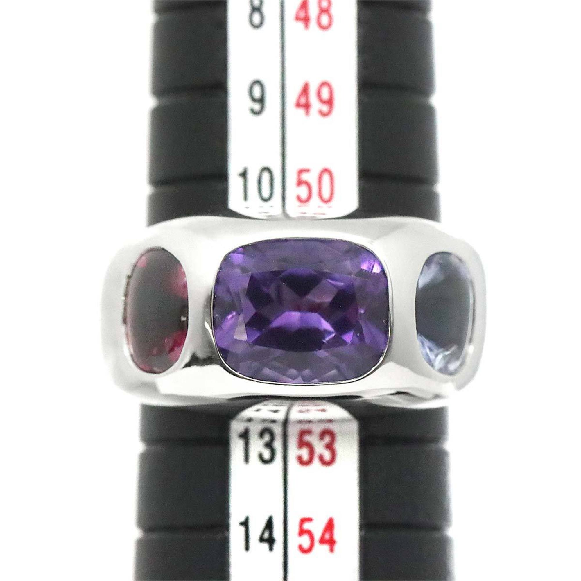 CHANEL #52 Ring Amethyst Iolite Garnet K18 WG White Gold 750 Multi Stone