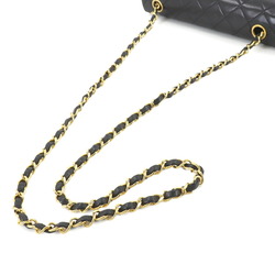 CHANEL Matelasse Chain Shoulder Bag Leather Black Gold Metal Fittings