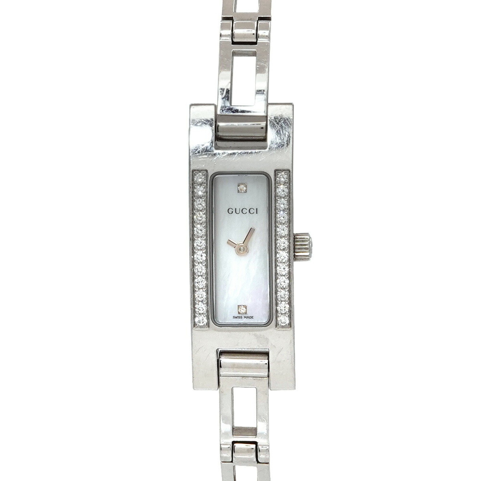 Gucci GUCCI Ladies Watch 3900L 2P Diamond Bezel White Shell Quartz