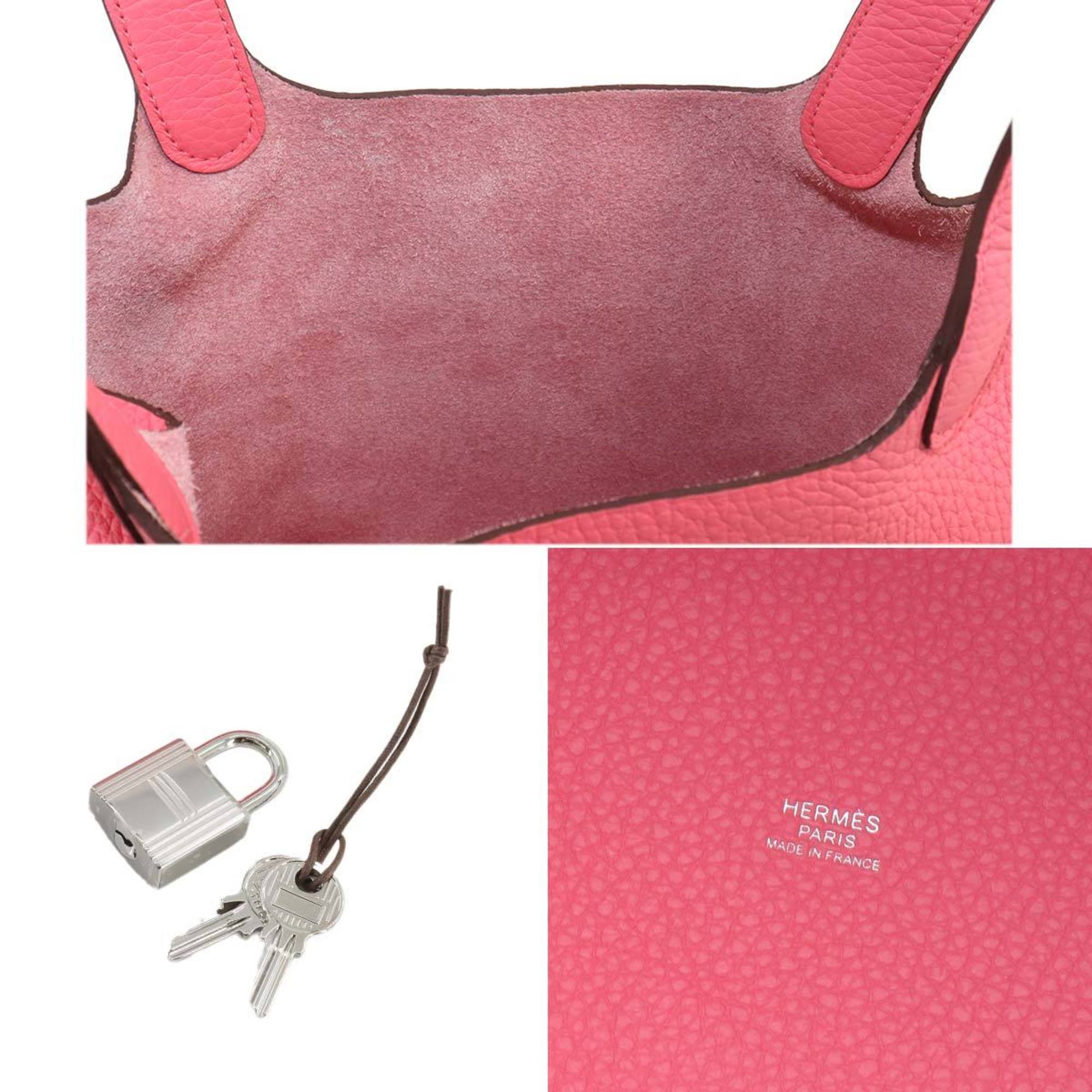 Hermes Picotin Lock PM Handbag Taurillon Clemence Rose Azalee W Stamp Silver Hardware