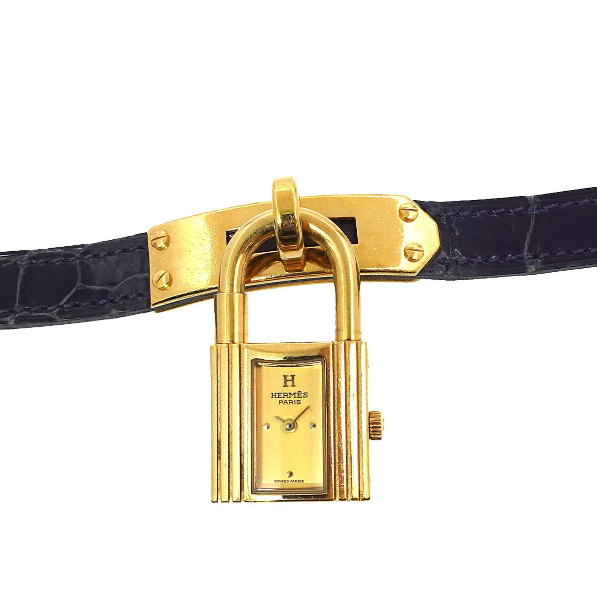 Hermes Kelly Watch Ladies' Gold Quartz Padlock