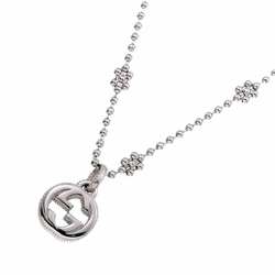 GUCCI Interlocking Necklace 42cm SV Silver 925