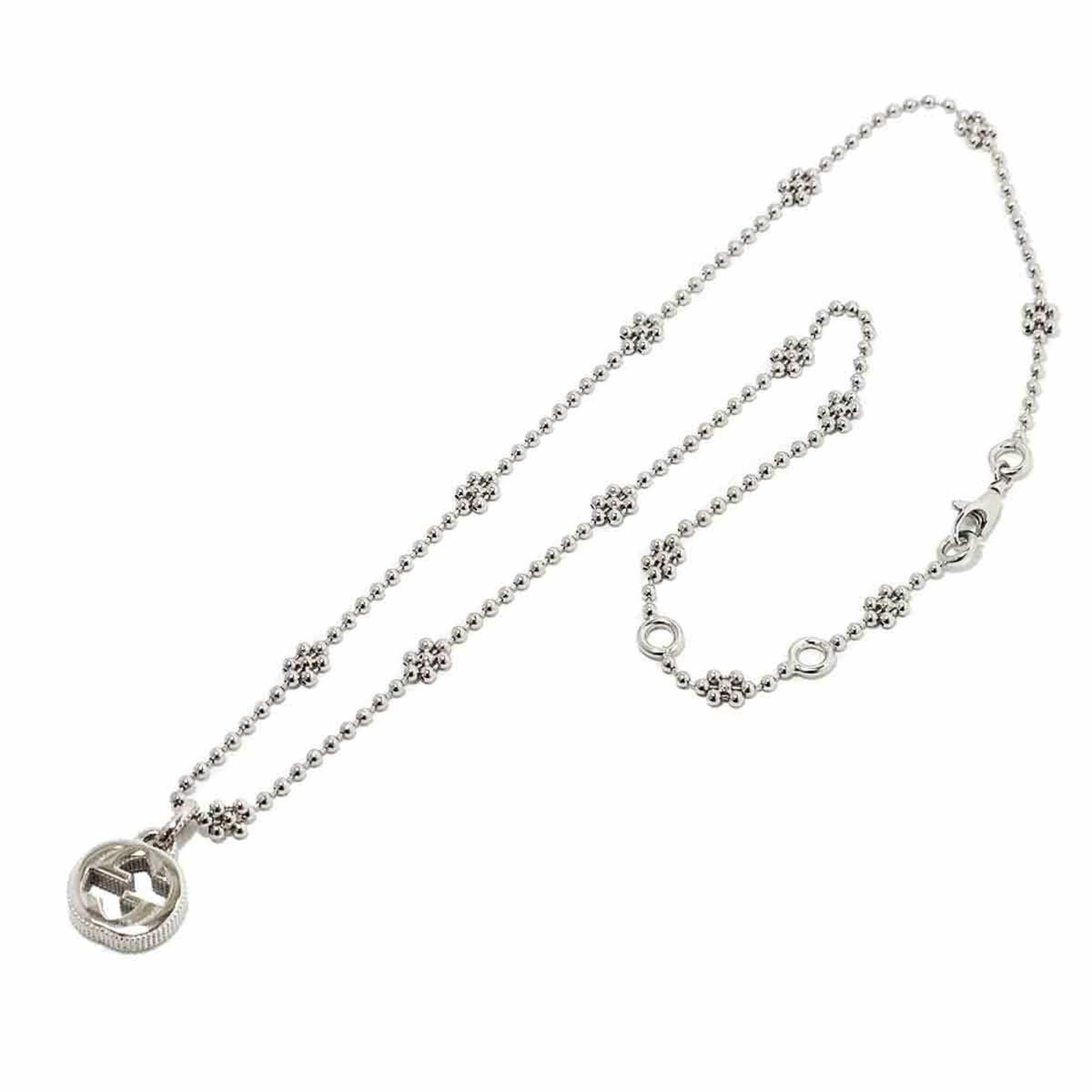 GUCCI Interlocking Necklace 42cm SV Silver 925