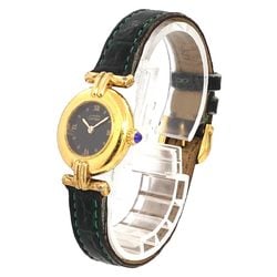 Cartier Mustcolisee Vermeil W1000753 Women's Watch Black SV925 Quartz