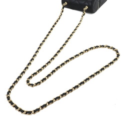 CHANEL Matelasse Box Chain Shoulder Bag Leather Black AP2656 Gold Hardware