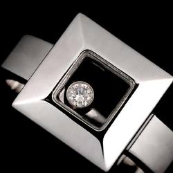 Chopard Happy Diamond Square Ring K18WG White Gold 750 Heart