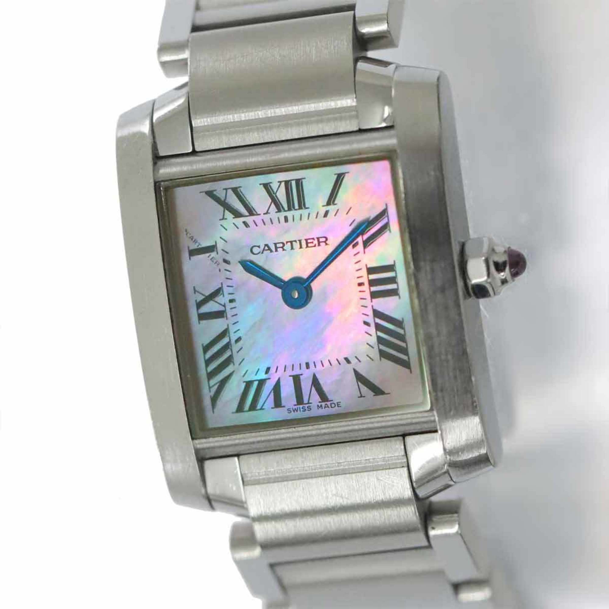 Cartier Tank Francaise SM W51028Q3 Ladies Watch Pink Shell Quartz