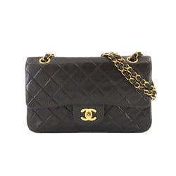 CHANEL Matelasse 23 Chain Shoulder Bag Leather Black A01113 Gold Hardware