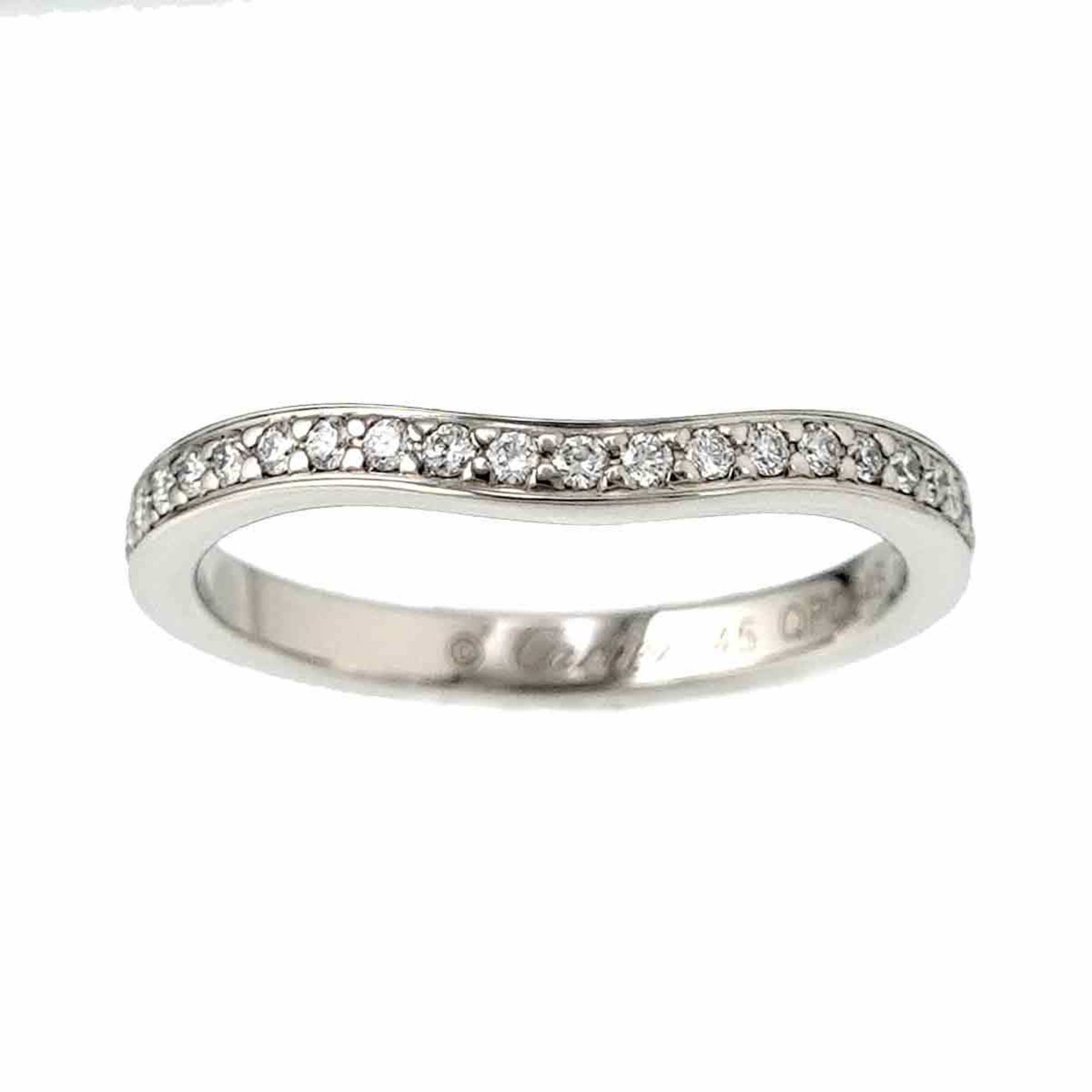 Cartier Ballerina Curve #45 Ring Half Diamond Pt Platinum Ballerine