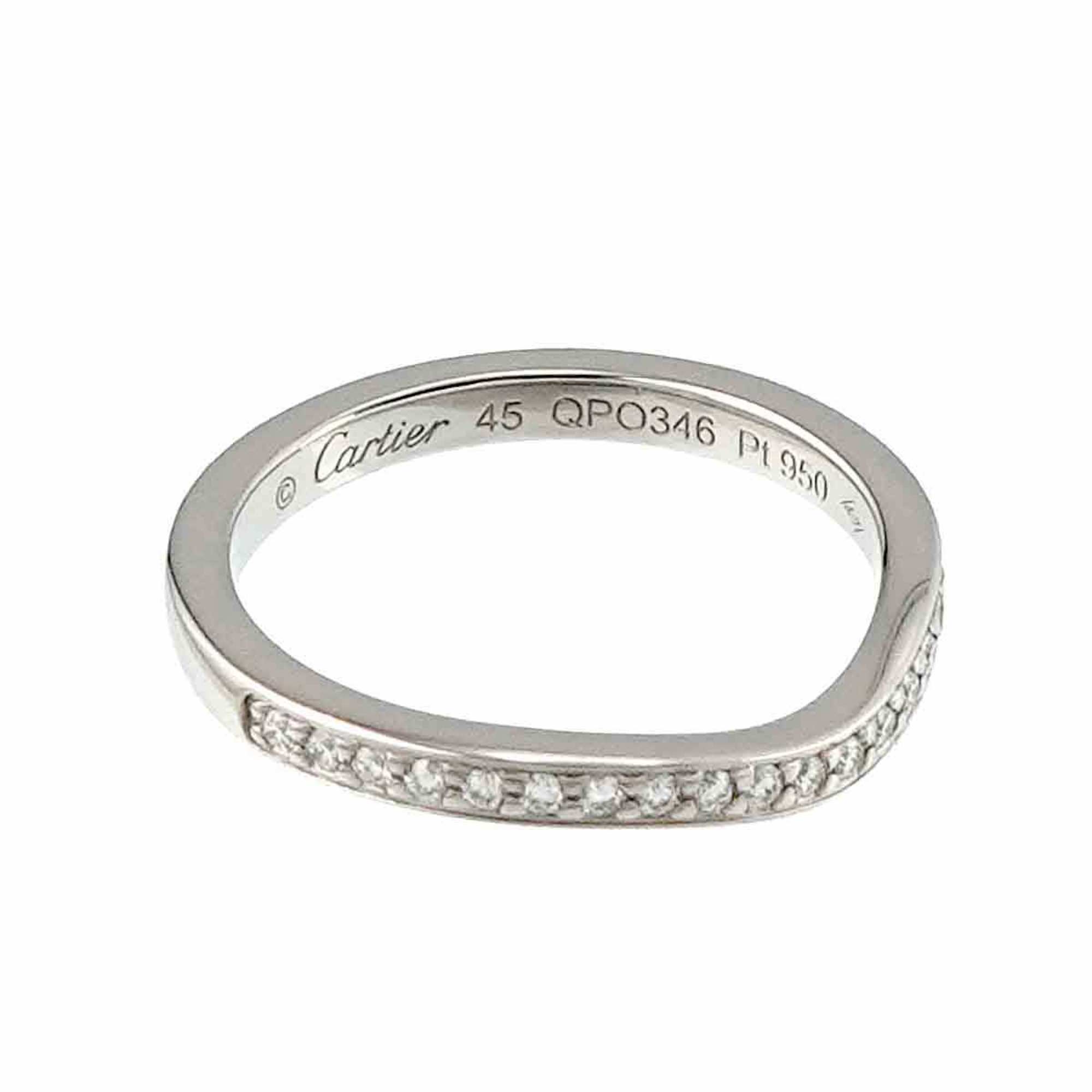 Cartier Ballerina Curve #45 Ring Half Diamond Pt Platinum Ballerine