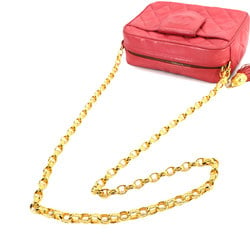 CHANEL Matelasse Bijou Chain Shoulder Bag Leather Pink Gold Metal Fittings