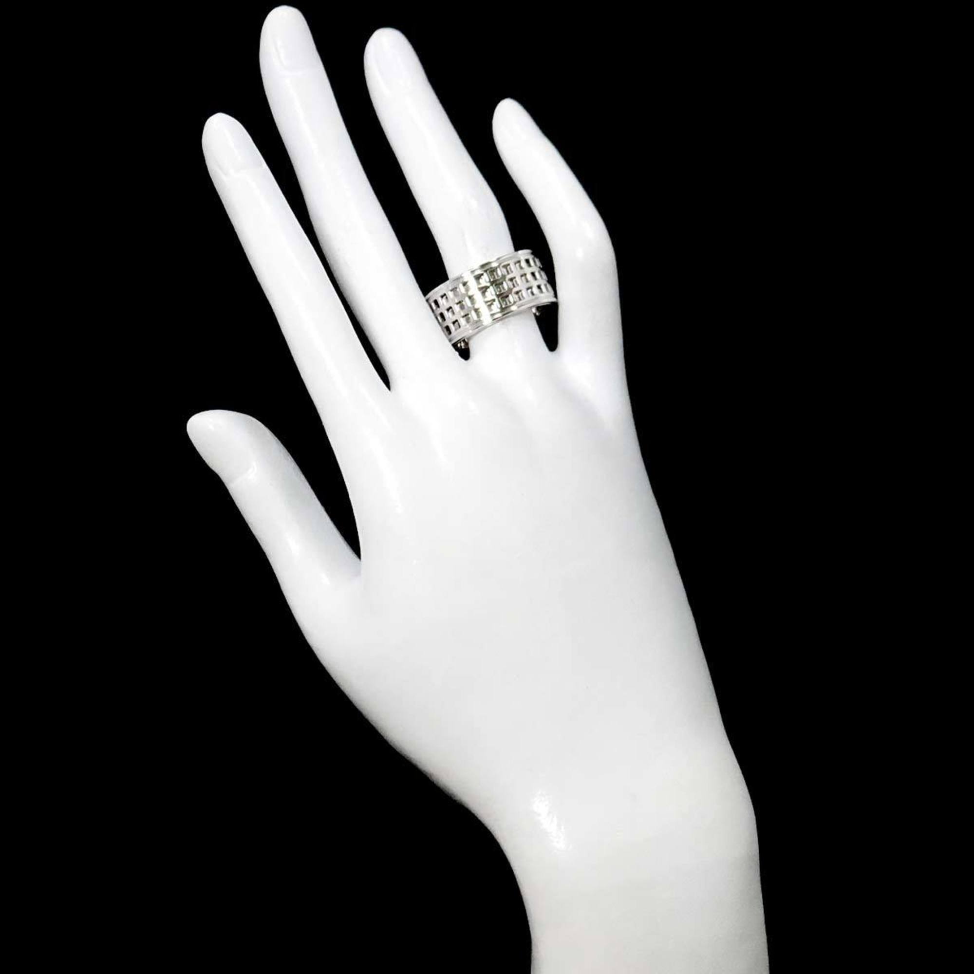 GUCCI Scroll #20 Ring Wide K18 WG White Gold 750