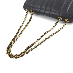 CHANEL Mademoiselle Chain Shoulder Bag Caviar Skin Black Gold Metal Fittings