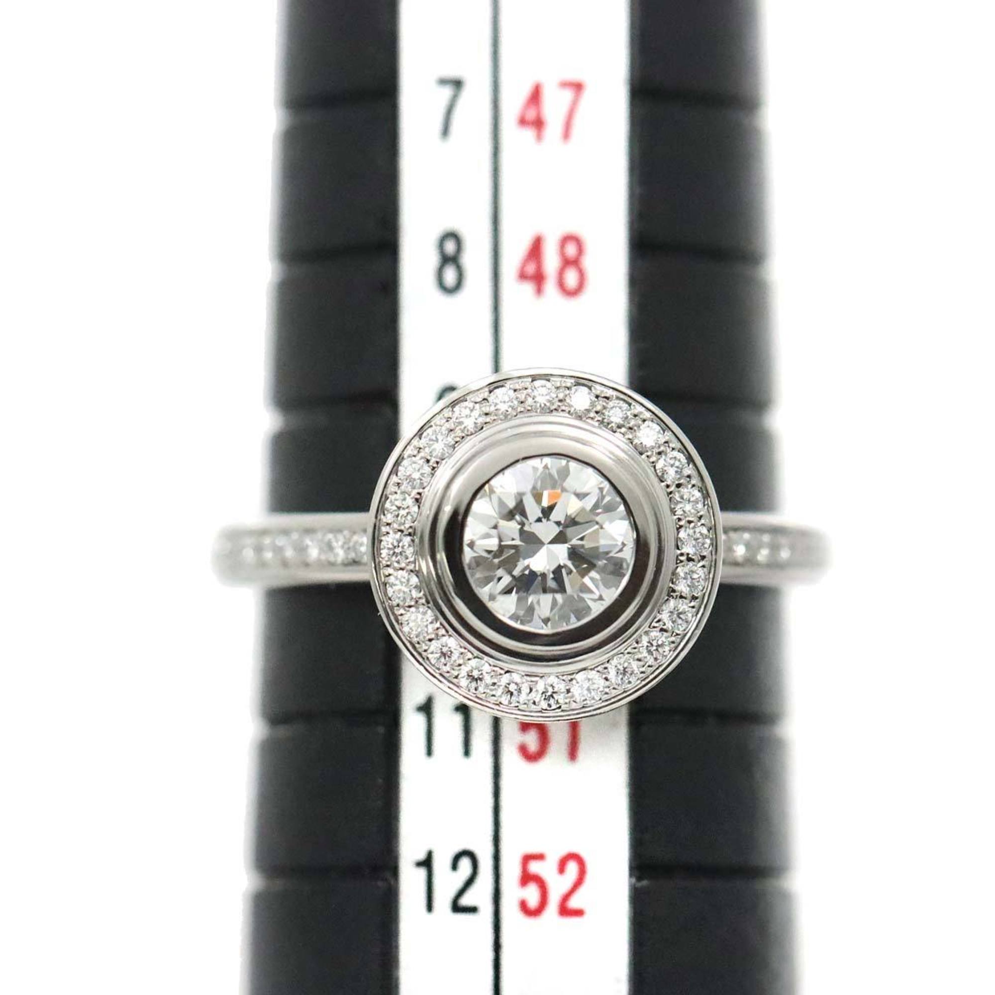 Cartier Damour Diamond 0.61ct H VS1 3EX #50 Ring Pt Platinum