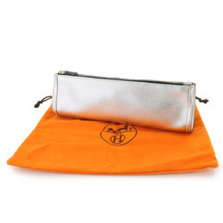 Hermes HERMES Pouch Chevre Metallic Silver Hardware Olympic Limited Edition