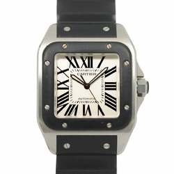 Cartier Santos 100 LM W20121U2 Men's Watch Silver Automatic