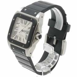 Cartier Santos 100 LM W20121U2 Men's Watch Silver Automatic