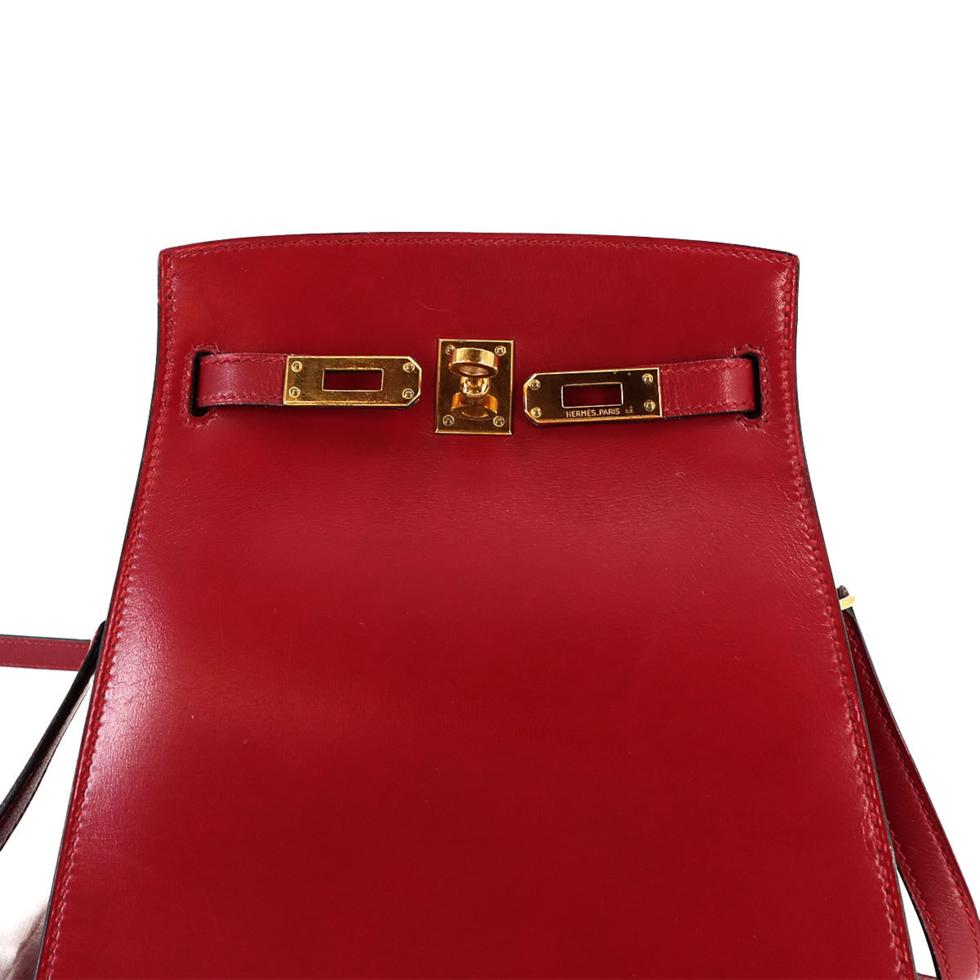 Hermes Kelly Sport PM Shoulder Bag Box Calf Rouge vif Gold Hardware 〇Q Stamp