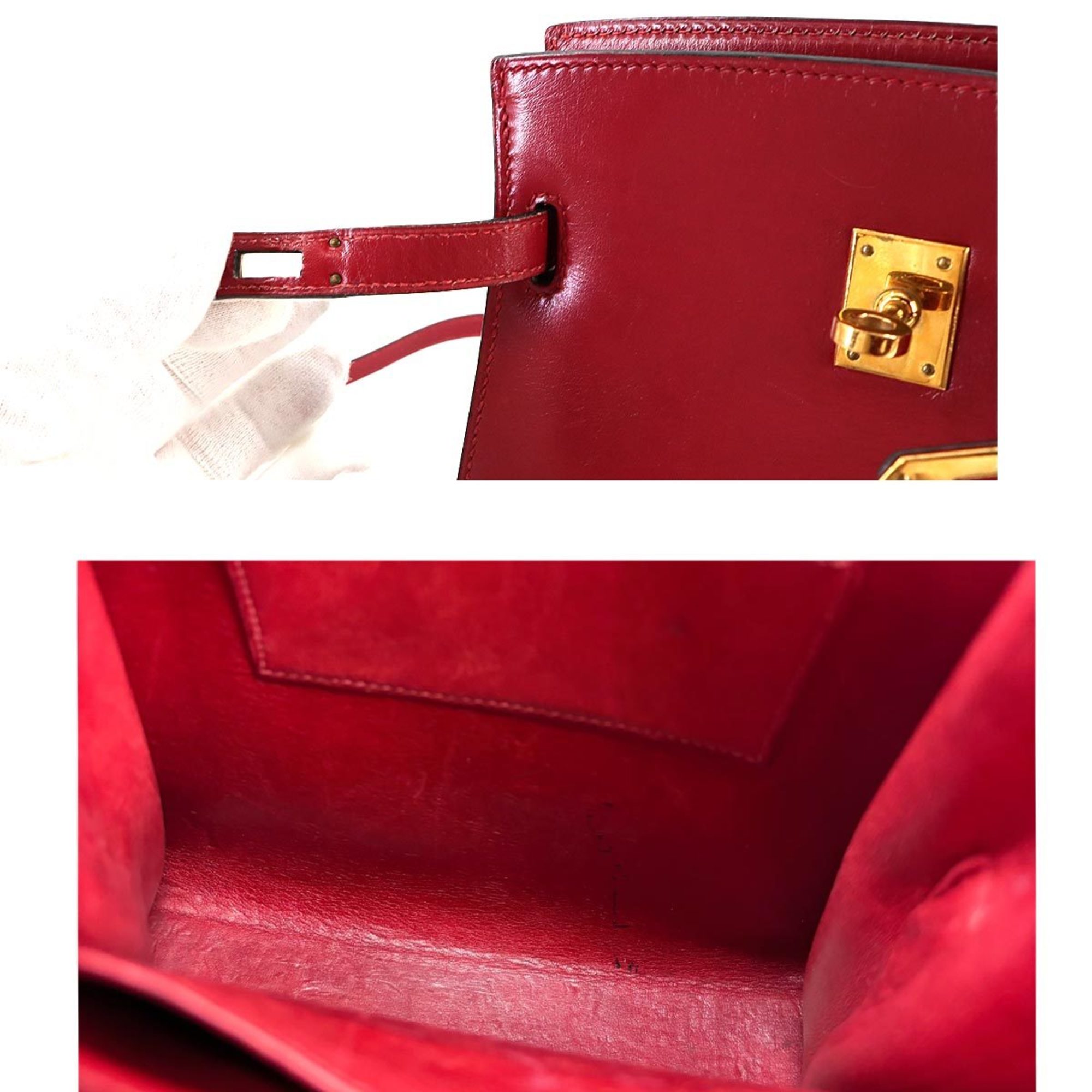 Hermes Kelly Sport PM Shoulder Bag Box Calf Rouge vif Gold Hardware 〇Q Stamp