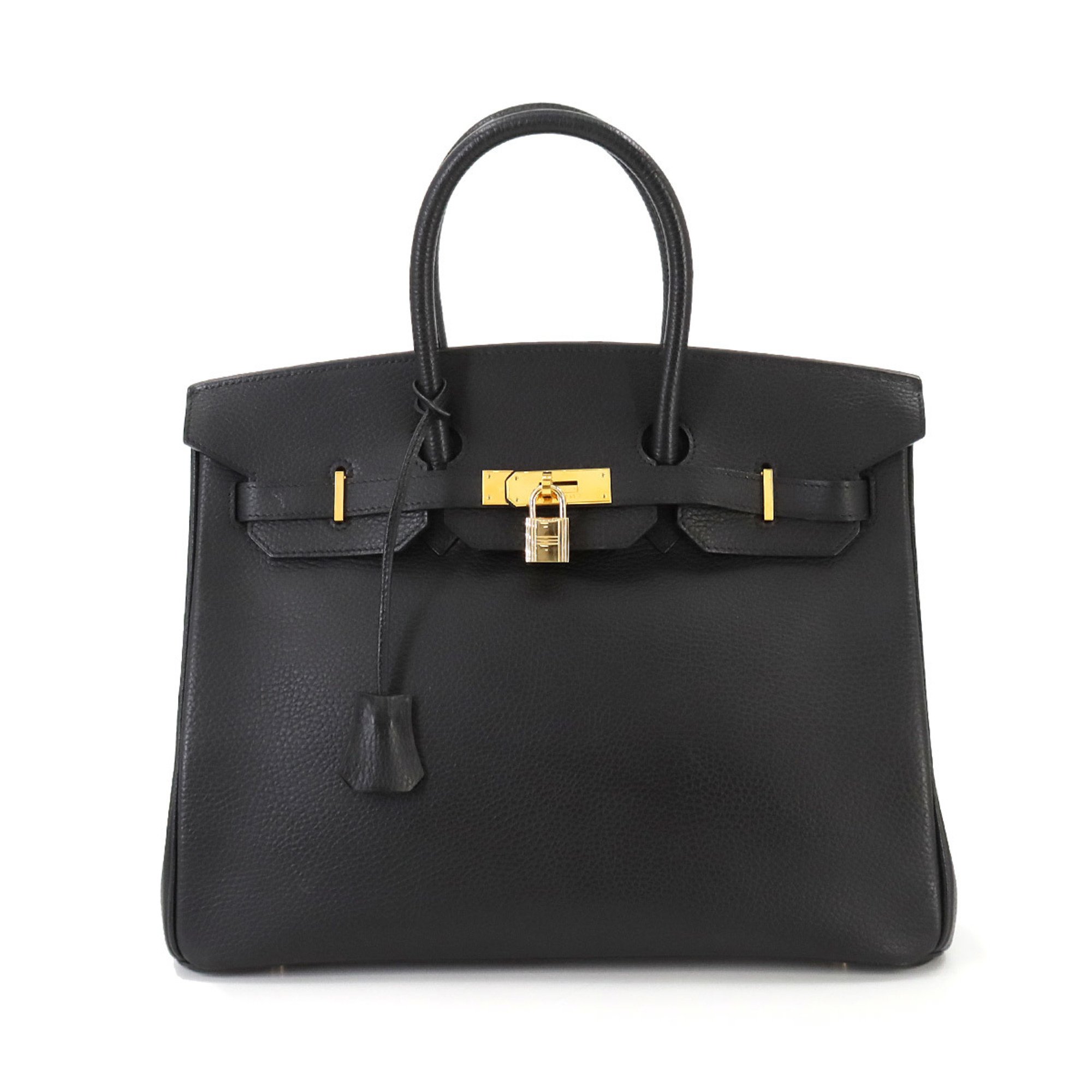 Hermes Birkin 35 Handbag Ardennes Black E Stamp Gold Hardware