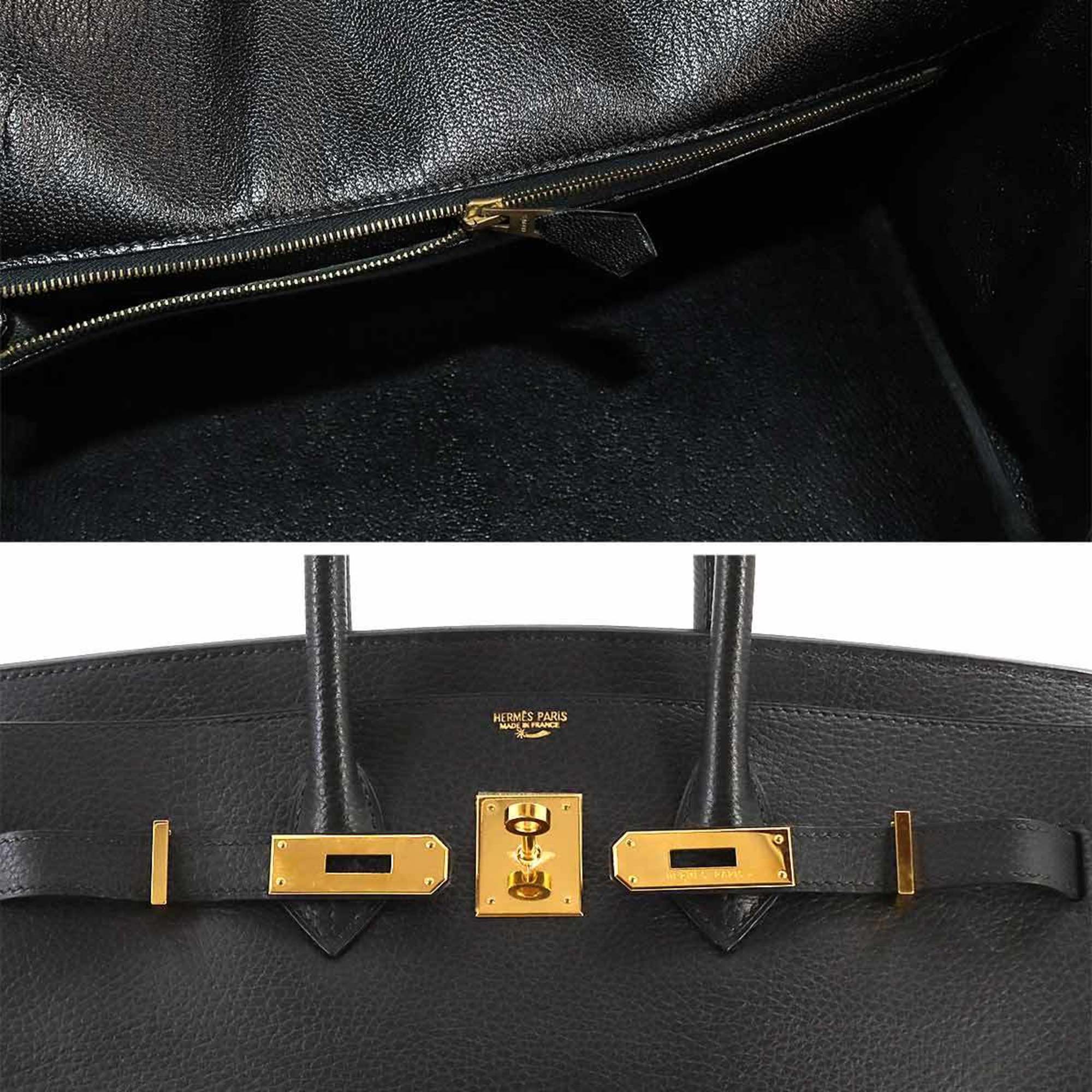 Hermes Birkin 35 Handbag Ardennes Black E Stamp Gold Hardware