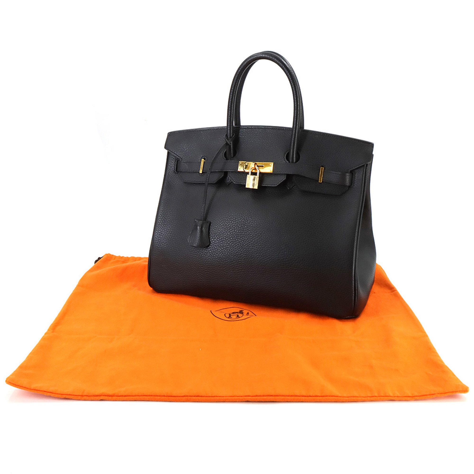 Hermes Birkin 35 Handbag Ardennes Black E Stamp Gold Hardware