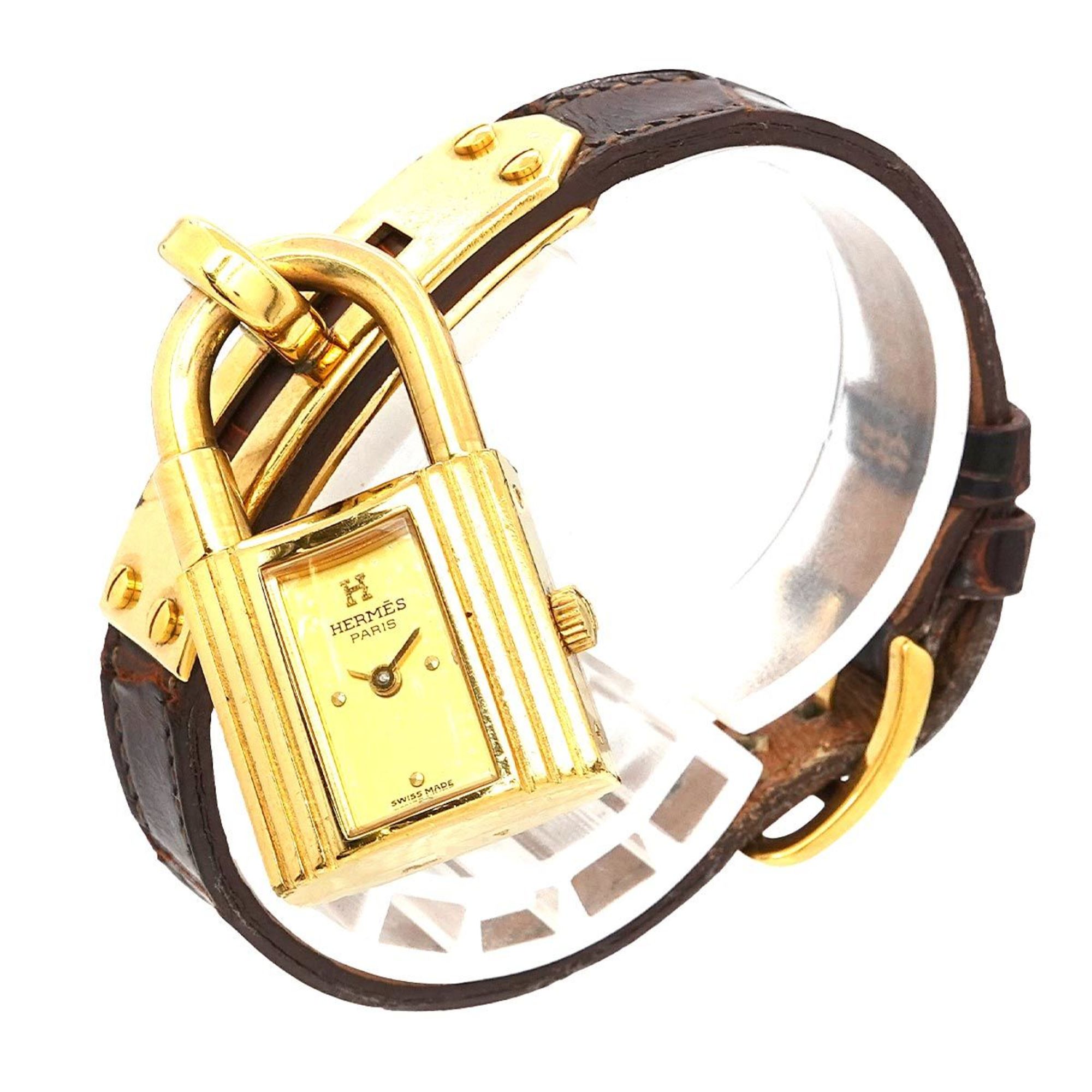 Hermes Kelly Watch Ladies' Gold Quartz Padlock