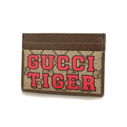 Gucci Business Card Holder GG Supreme Tiger 673002 0410 Leather Brown Men's Women's