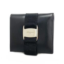 Salvatore Ferragamo Wallet Vara Leather Black Women's