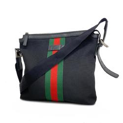 Gucci Shoulder Bag Sherry Line 631199 Canvas Black Men's Women's