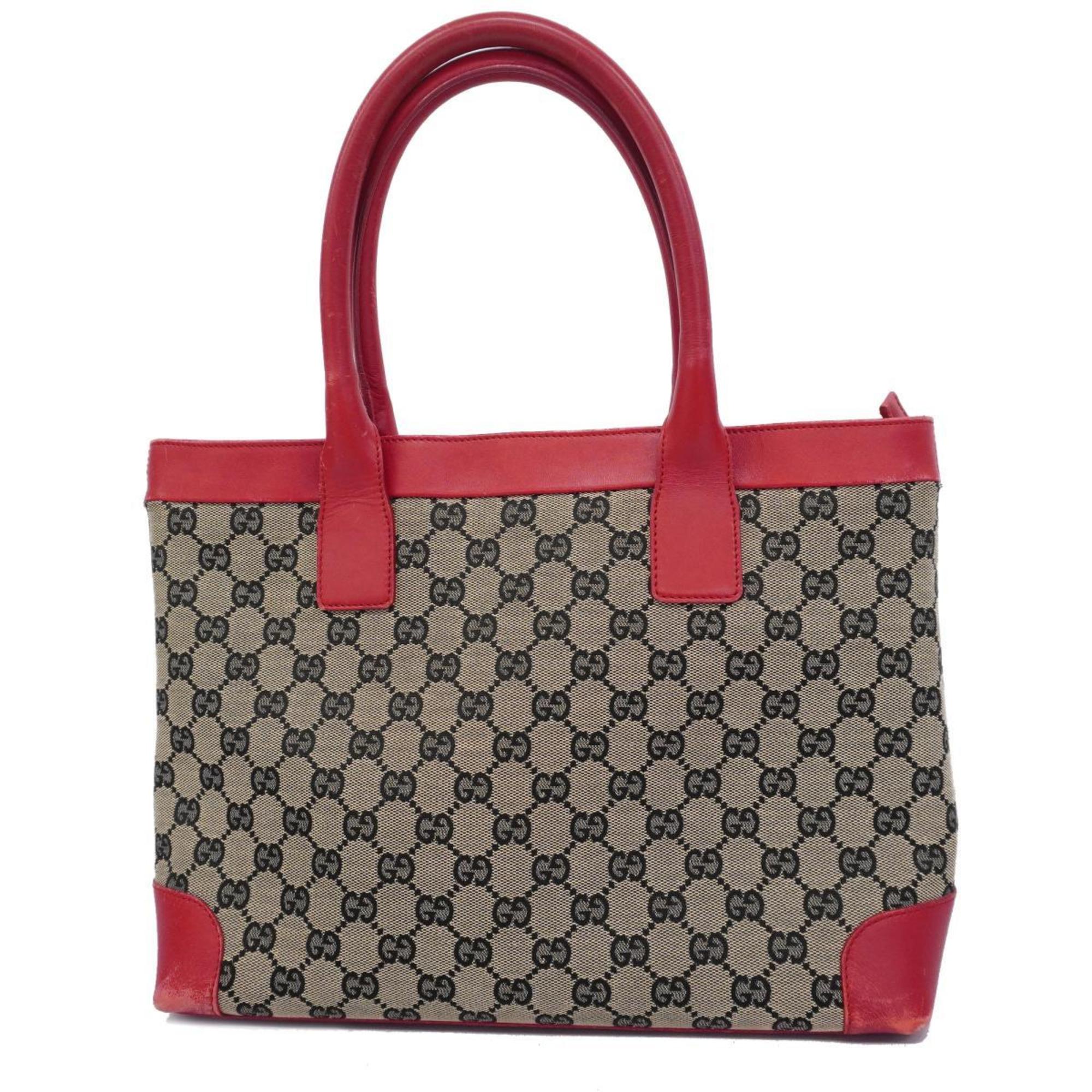 Gucci Tote Bag GG Canvas 002 1119 Brown Black Red Women's