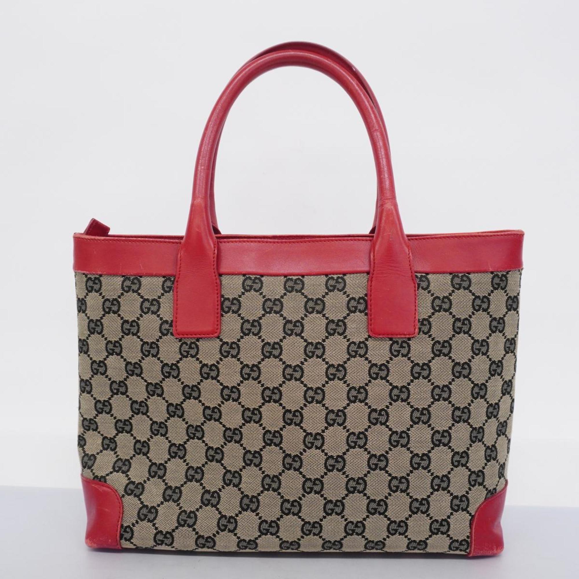 Gucci Tote Bag GG Canvas 002 1119 Brown Black Red Women's