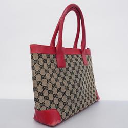 Gucci Tote Bag GG Canvas 002 1119 Brown Black Red Women's