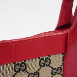 Gucci Tote Bag GG Canvas 002 1119 Brown Black Red Women's