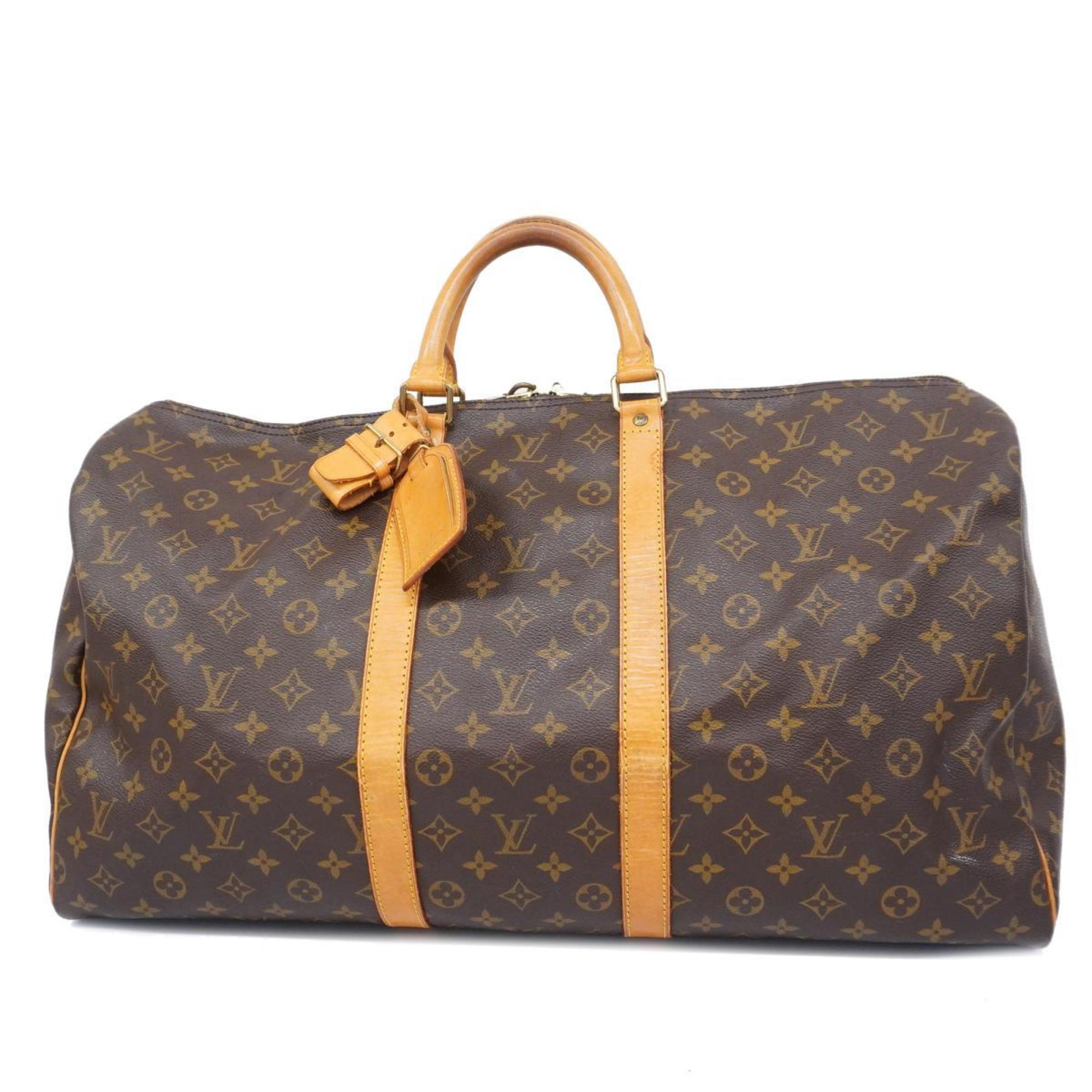 Louis Vuitton Boston Bag Monogram Keepall 55 M41424 Brown Men's Women's