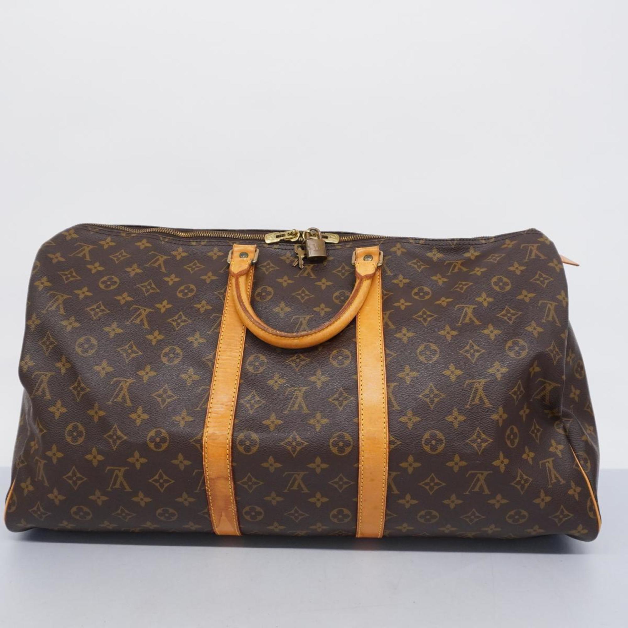 Louis Vuitton Boston Bag Monogram Keepall 55 M41424 Brown Men's Women's