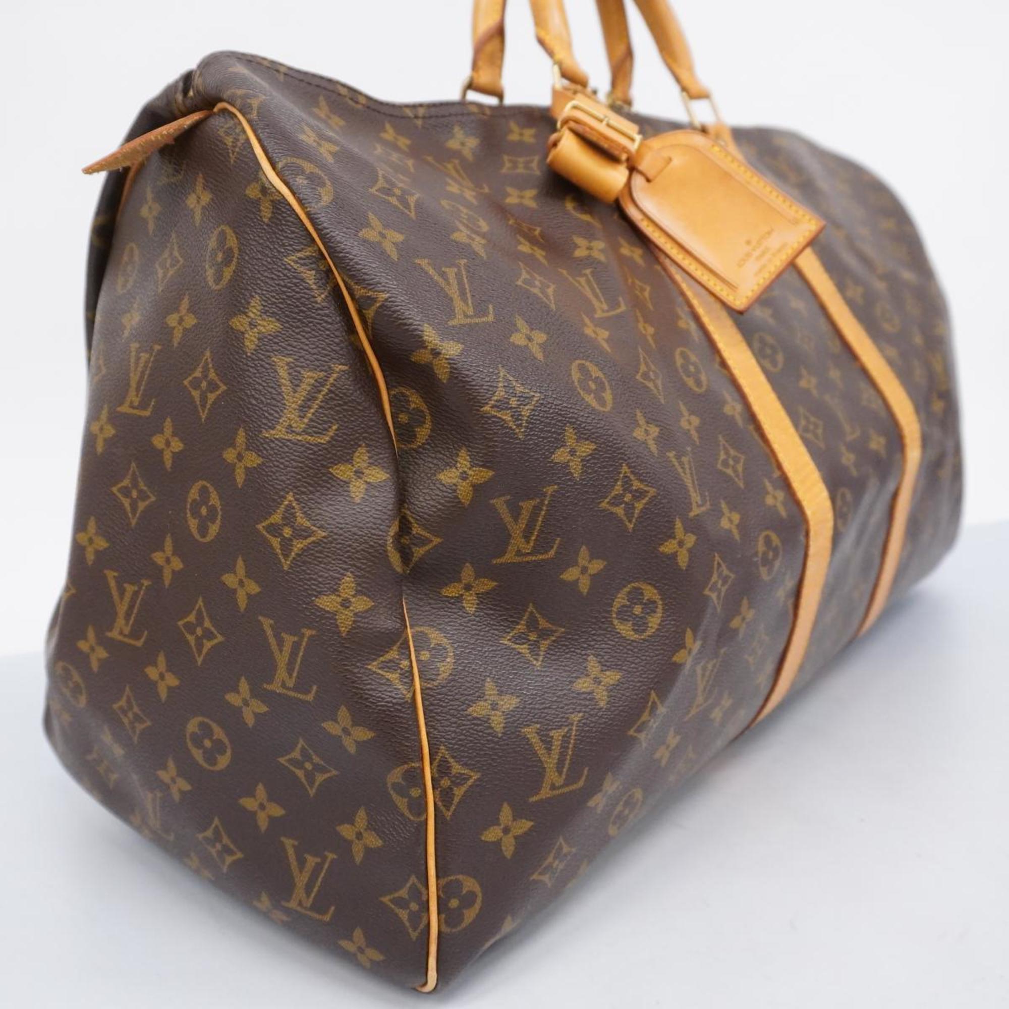 Louis Vuitton Boston Bag Monogram Keepall 55 M41424 Brown Men's Women's