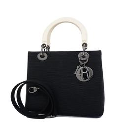 Christian Dior handbag Lady nylon black white ladies