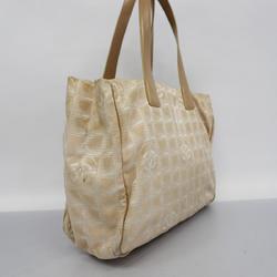 Chanel Tote Bag New Travel Nylon Beige Champagne Women's