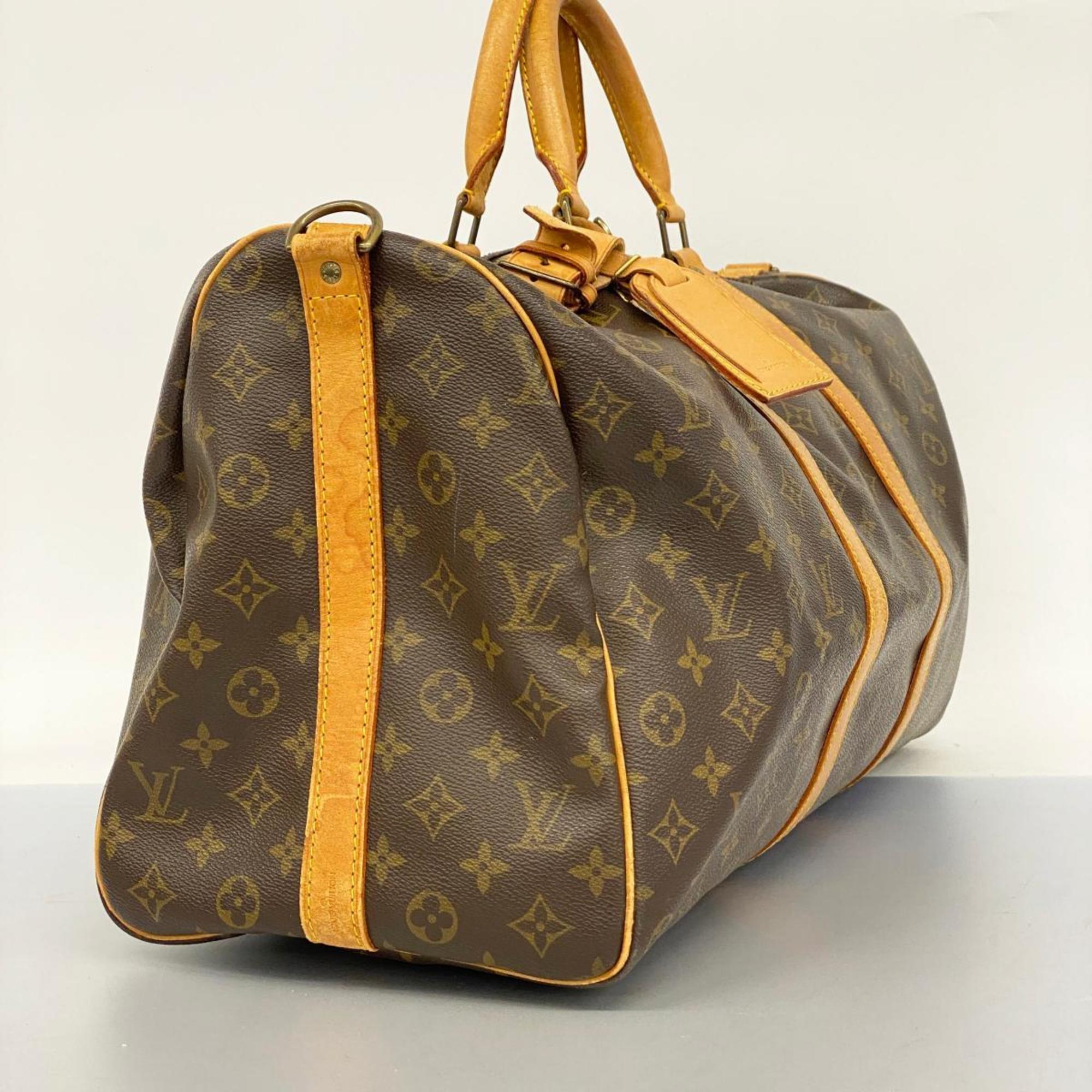 Louis Vuitton Boston Bag Monogram Keepall Bandouliere 50 M41416 Brown Men's Women's