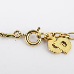 Christian Dior Necklace CD Circle GP Plated Gold Women's