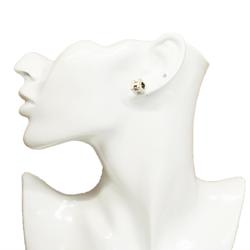 Hermes Earrings, Cage d'Ash, Metal, Silver, White, Women's