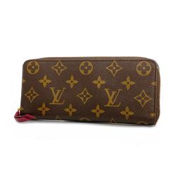 Louis Vuitton Long Wallet Monogram Portefeuille Clemence M60742 Brown Fuchsia Men's Women's