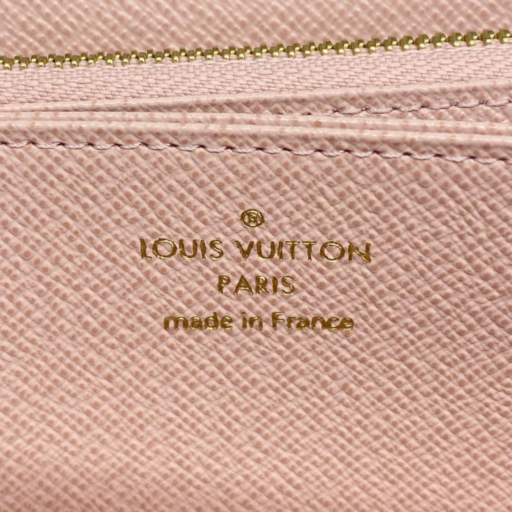 Louis Vuitton Long Wallet Monogram Zippy M41894 Rose Ballerine Men's Women's