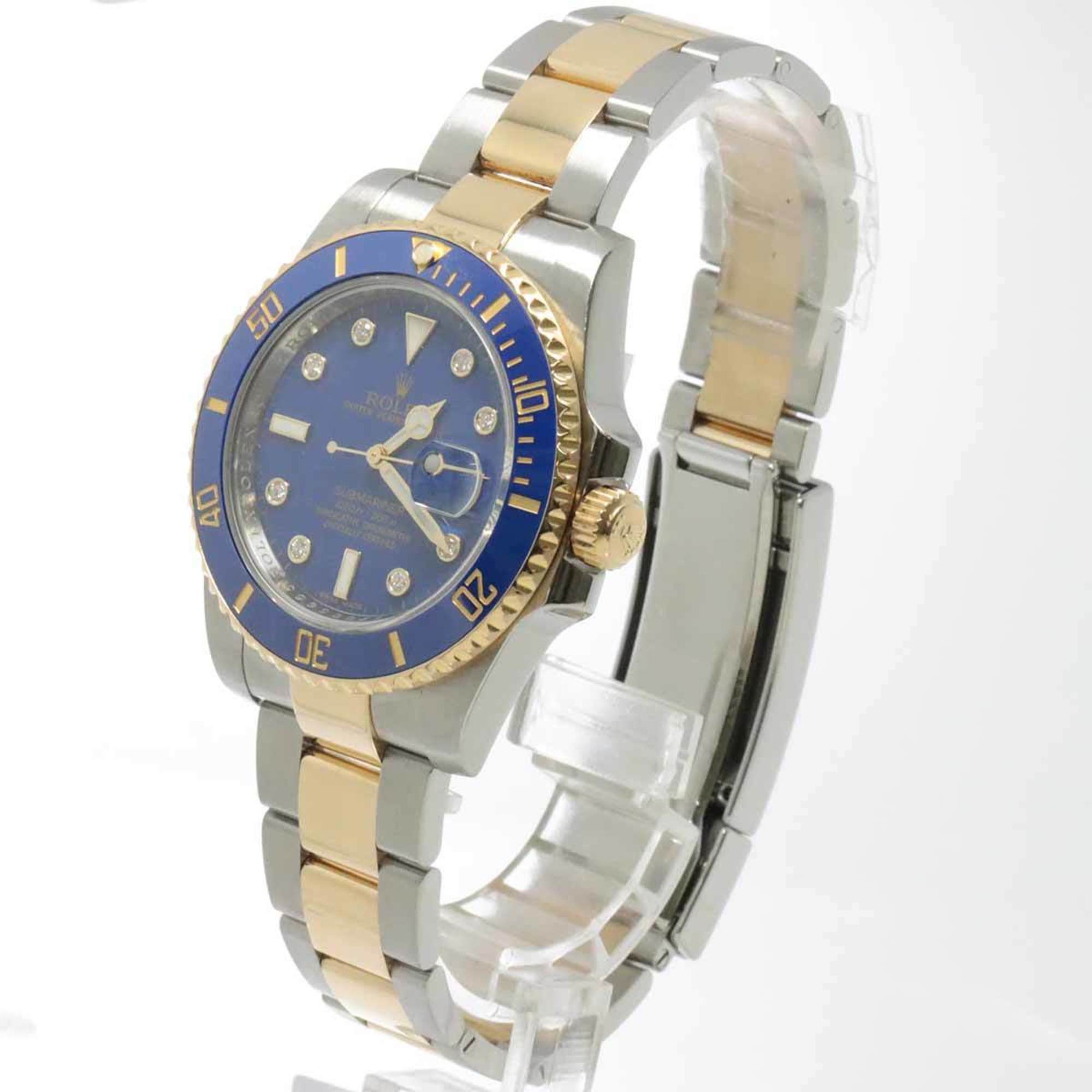 Rolex ROLEX Submariner Date Combi 116613GLB Random Number Roulette 8P Diamond Men's Watch Blue K18YG Yellow Gold Automatic Self-Winding