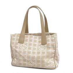 Chanel Tote Bag New Travel Nylon Beige Champagne Women's