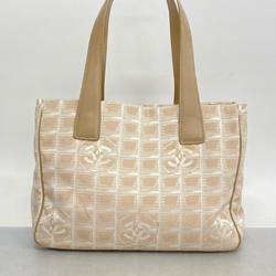 Chanel Tote Bag New Travel Nylon Beige Champagne Women's