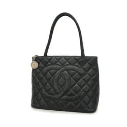 Chanel Tote Bag Reproduction Caviar Skin Black Women's