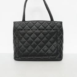 Chanel Tote Bag Reproduction Caviar Skin Black Women's